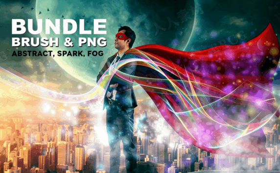 抽象烟雾火花等画笔数字绘画笔刷合集(图6)