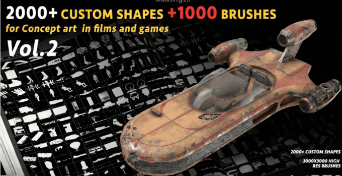 3000组概念设计自定义PS图形与PS笔刷合集(图5)