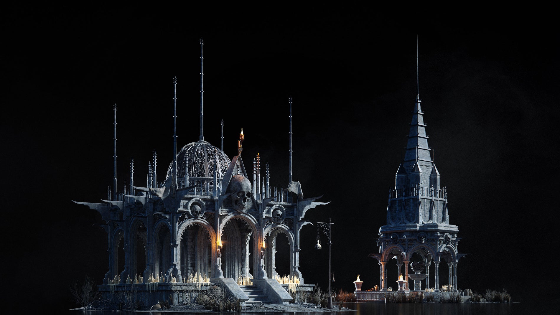 3D模型-哥特式建筑恐怖鬼城鬼蜮3D模型资产kitbash3d GhostRealm(图5)