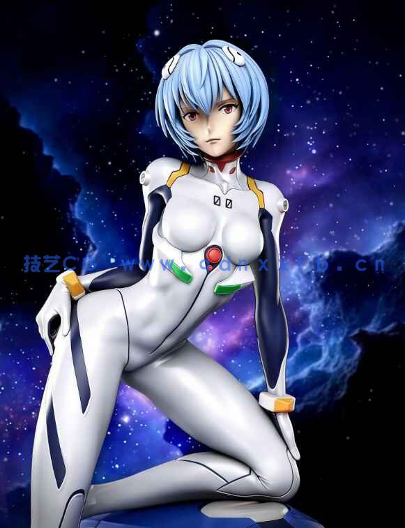 [3D打印人物] 绫波丽Rei Ayanami半跪《新世纪福音战士》动漫角色雕刻手办3D打印模型(图1)