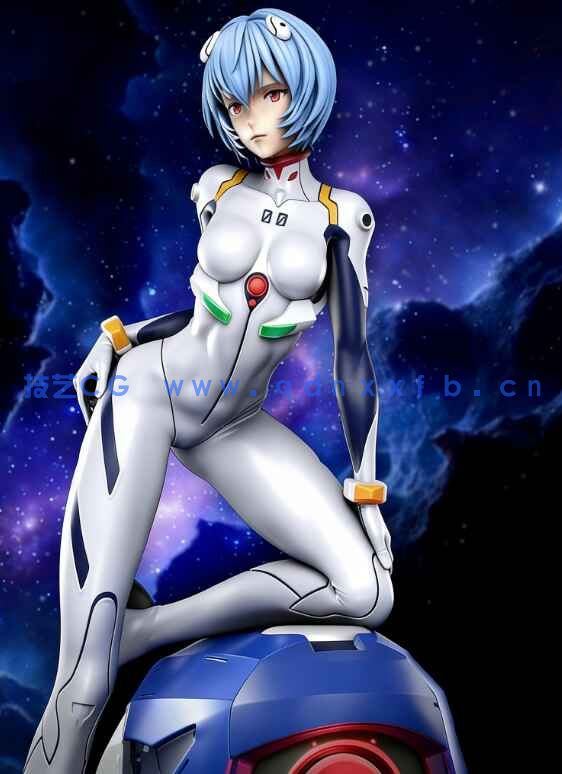 [3D打印人物] 绫波丽Rei Ayanami半跪《新世纪福音战士》动漫角色雕刻手办3D打印模型(图2)