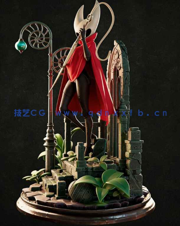 [3D打印人物] 黄蜂女Hornet持剑《空洞骑士》游戏角色雕刻手办3D打印模型(图1)