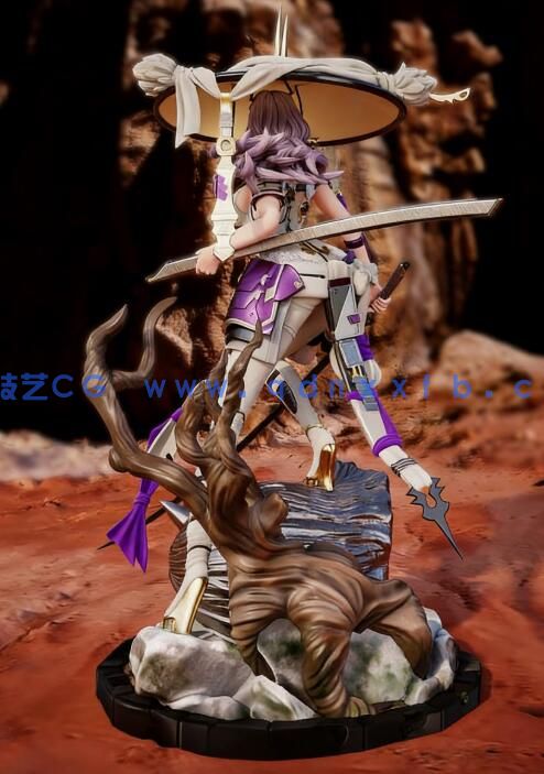 [3D打印人物] 流浪剑士Scarlet《剑星》游戏角色雕刻手办3D打印模型(图4)