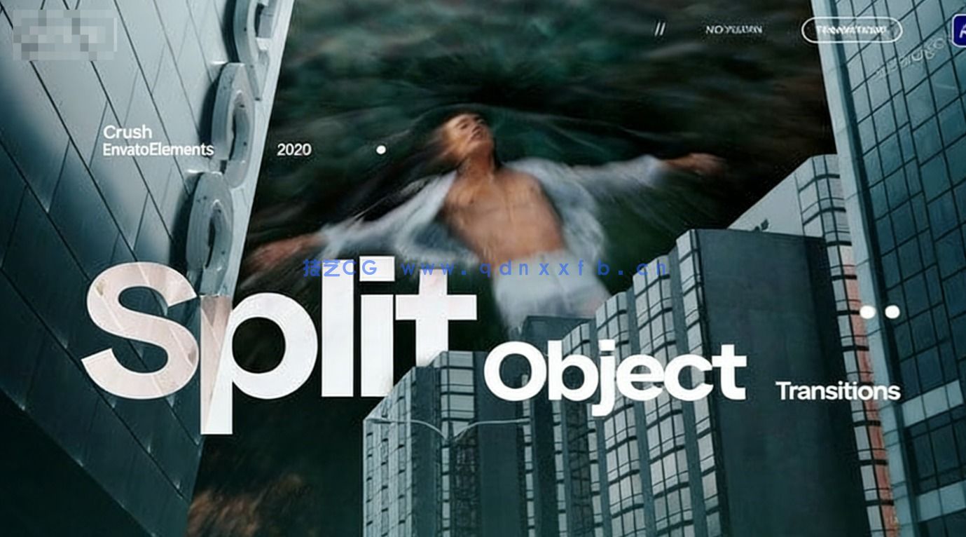 下一场景以分割拼贴的样式入场的创意转场设计AE模板(图1)