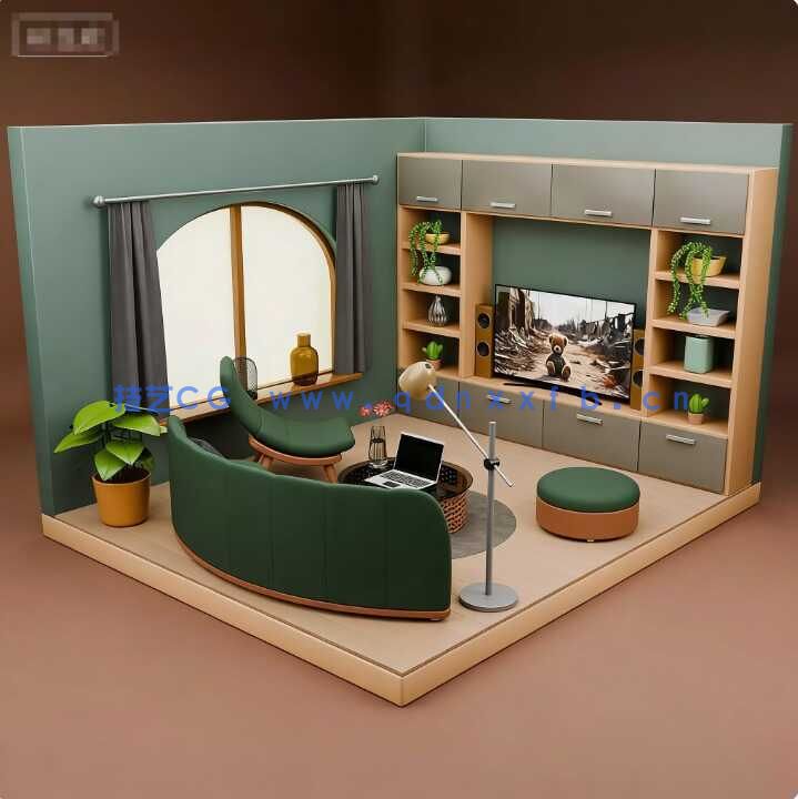 室内设计] 12组等轴视角迷你小房间室内场景3D模型合集(图5)