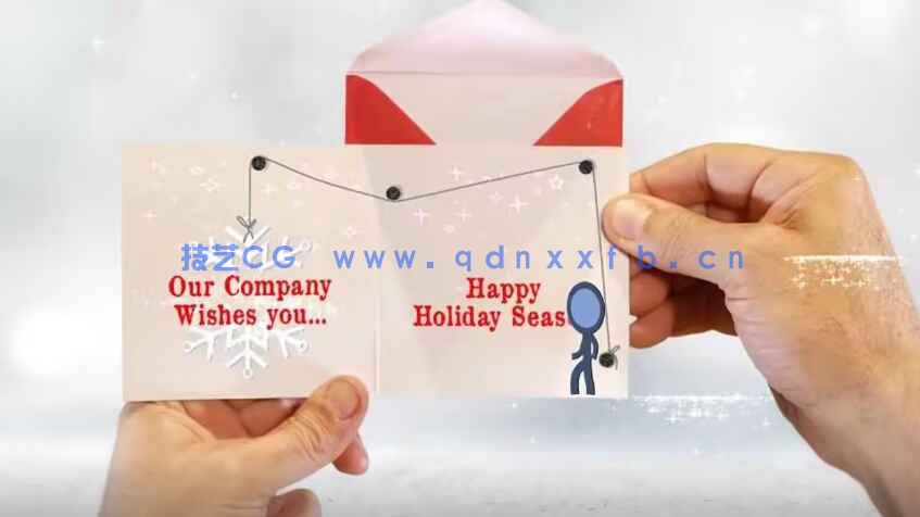 冬季雪花装饰祝福贺卡展示动画PR模板(图1)