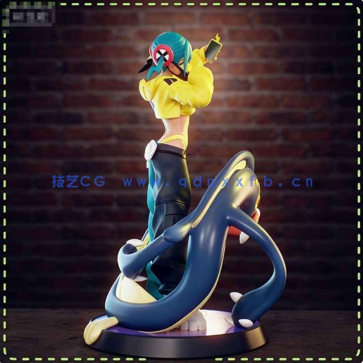 [3D打印人物] 卡娜莉Canari《宝可梦 传说：Z-A》游戏角色雕刻手办3D打印模型(图5)