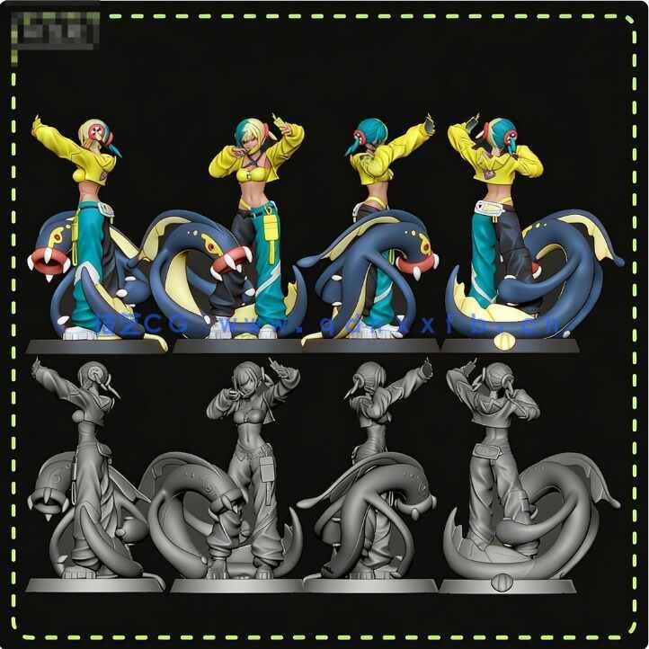 [3D打印人物] 卡娜莉Canari《宝可梦 传说：Z-A》游戏角色雕刻手办3D打印模型(图6)