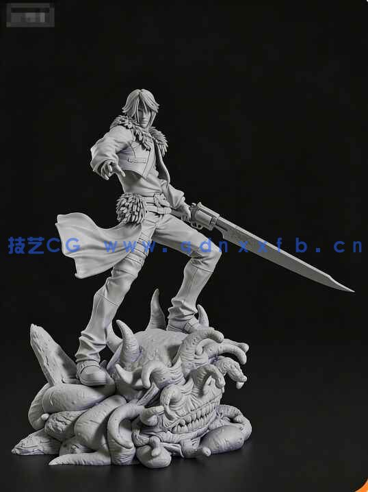 [3D打印人物] 斯考尔·莱昂哈特Squall Leonhart《最终幻想8VIII》游戏角色雕刻手办3D打印模型(图6)