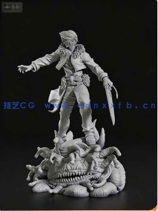 [3D打印人物] 斯考尔·莱昂哈特Squall Leonhart《最终幻想8VIII》游戏角色雕刻手办3D打印模型(图7)