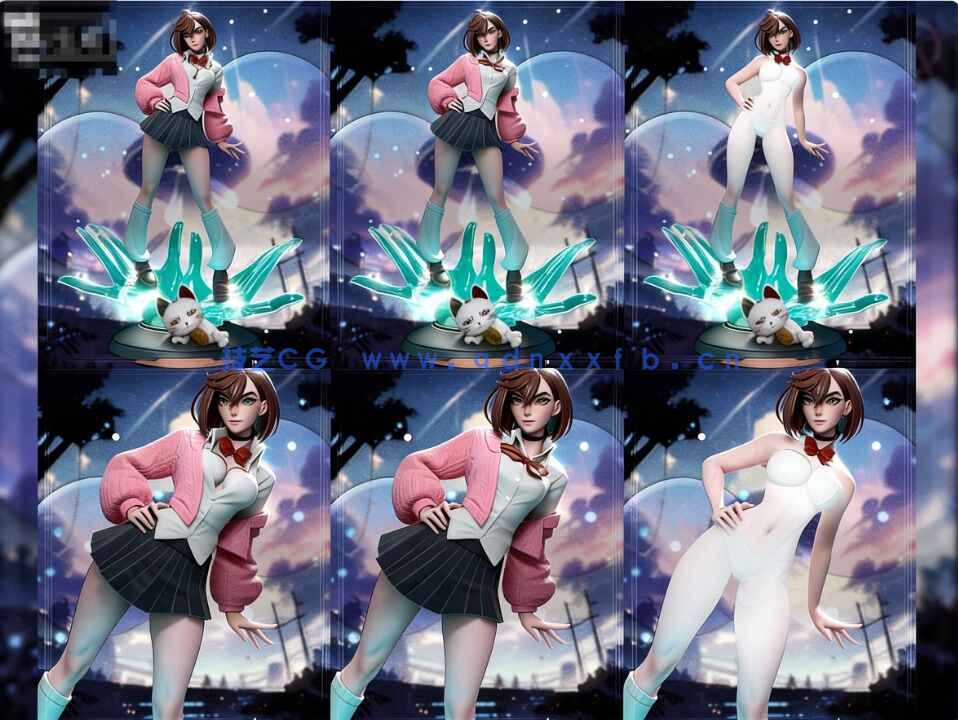 [3D打印人物] 绫濑桃Momo Ayase掐腰站姿《当哒当》动漫角色雕刻手办3D打印模型(图8)