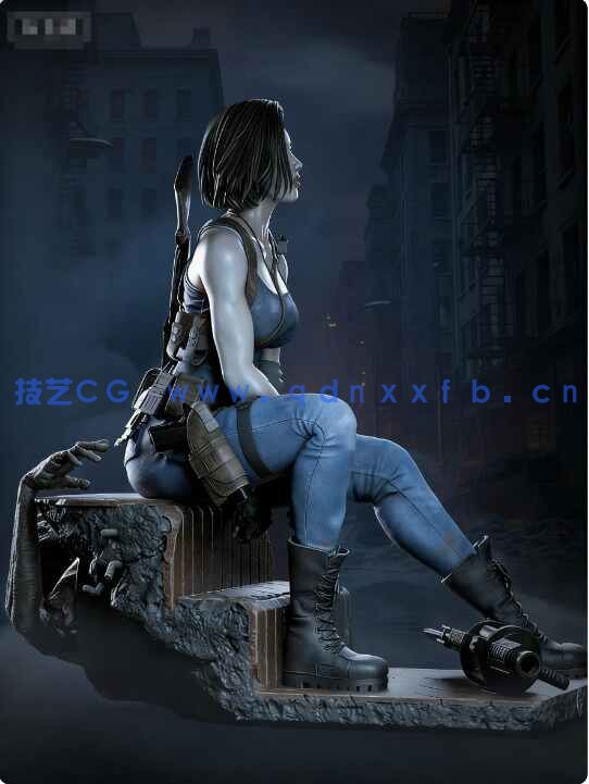 [3D打印人物] 吉尔·瓦伦丁Jill Valentine《生化危机》游戏角色雕刻手办3D打印模型(图2)