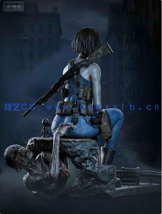 [3D打印人物] 吉尔·瓦伦丁Jill Valentine《生化危机》游戏角色雕刻手办3D打印模型(图3)