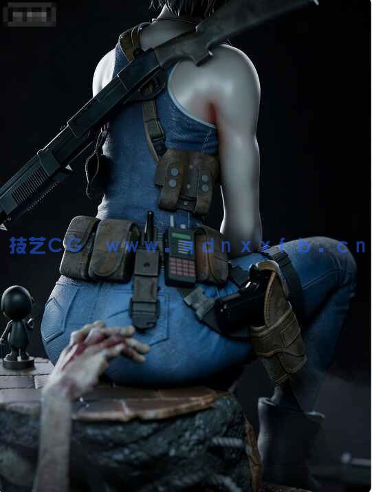 [3D打印人物] 吉尔·瓦伦丁Jill Valentine《生化危机》游戏角色雕刻手办3D打印模型(图5)