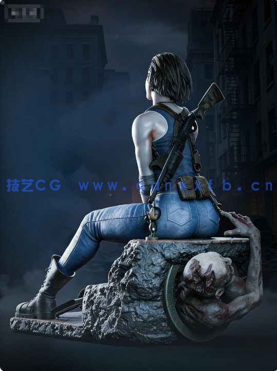 [3D打印人物] 吉尔·瓦伦丁Jill Valentine《生化危机》游戏角色雕刻手办3D打印模型(图4)