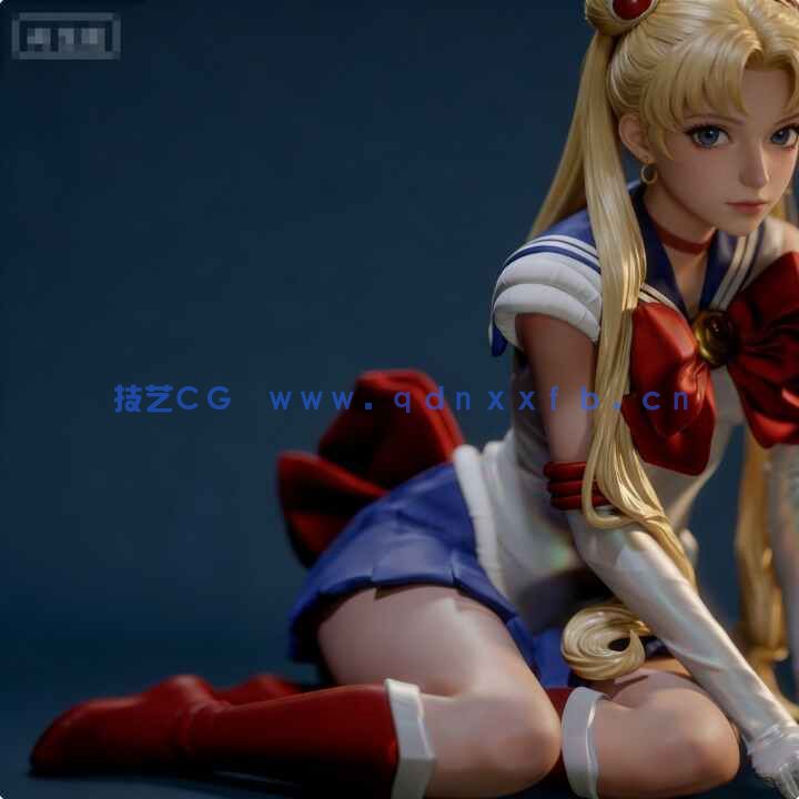 [3D打印人物] 月野兔水冰月坐姿《美少女战士》动漫角色雕塑雕刻手办3D打印模型(图8)