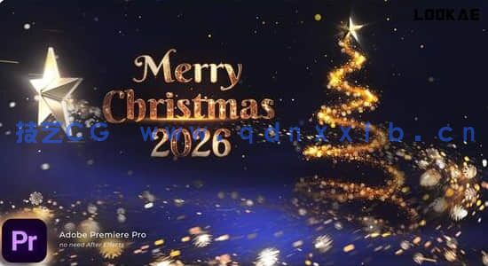 粒子线条生成圣诞树圣诞节快乐节日片头动画(图1)