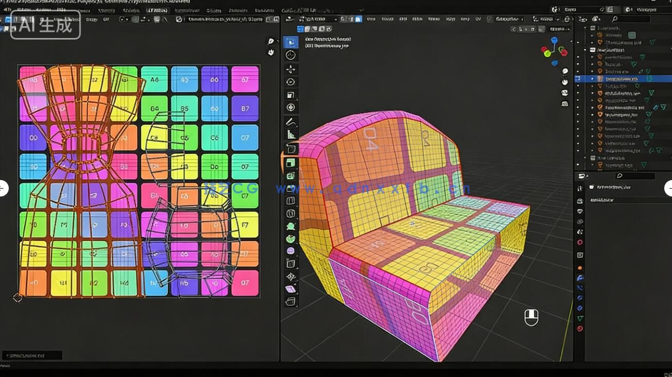 【中文字幕】Blender 3A级游戏熔岩战斧武器完整制作流程视频教程(图7)
