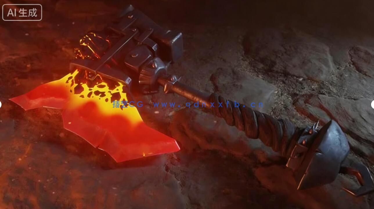 【中文字幕】Blender 3A级游戏熔岩战斧武器完整制作流程视频教程(图4)