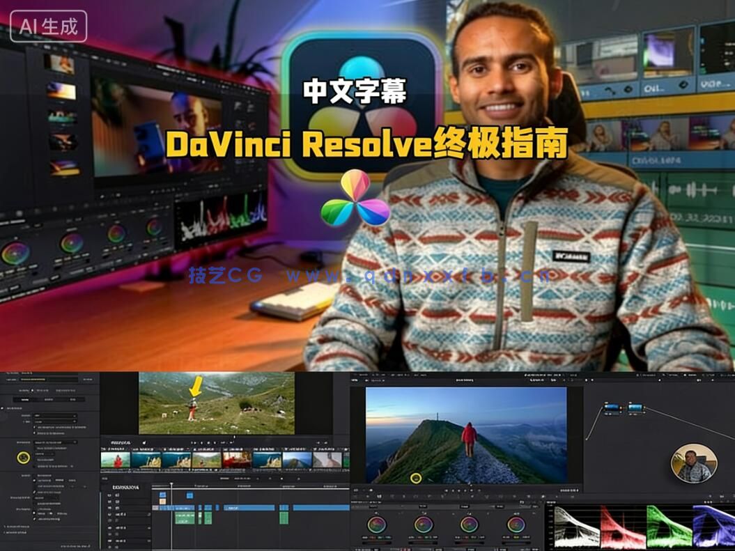 【中文字幕】DaVinci Resolve 19视频编辑与好莱坞级调色终极指(图1)