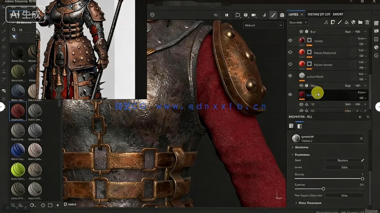 【中文字幕】ZBrush 3A级神话游戏角色硬表面雕刻建模全流程视频(图6)
