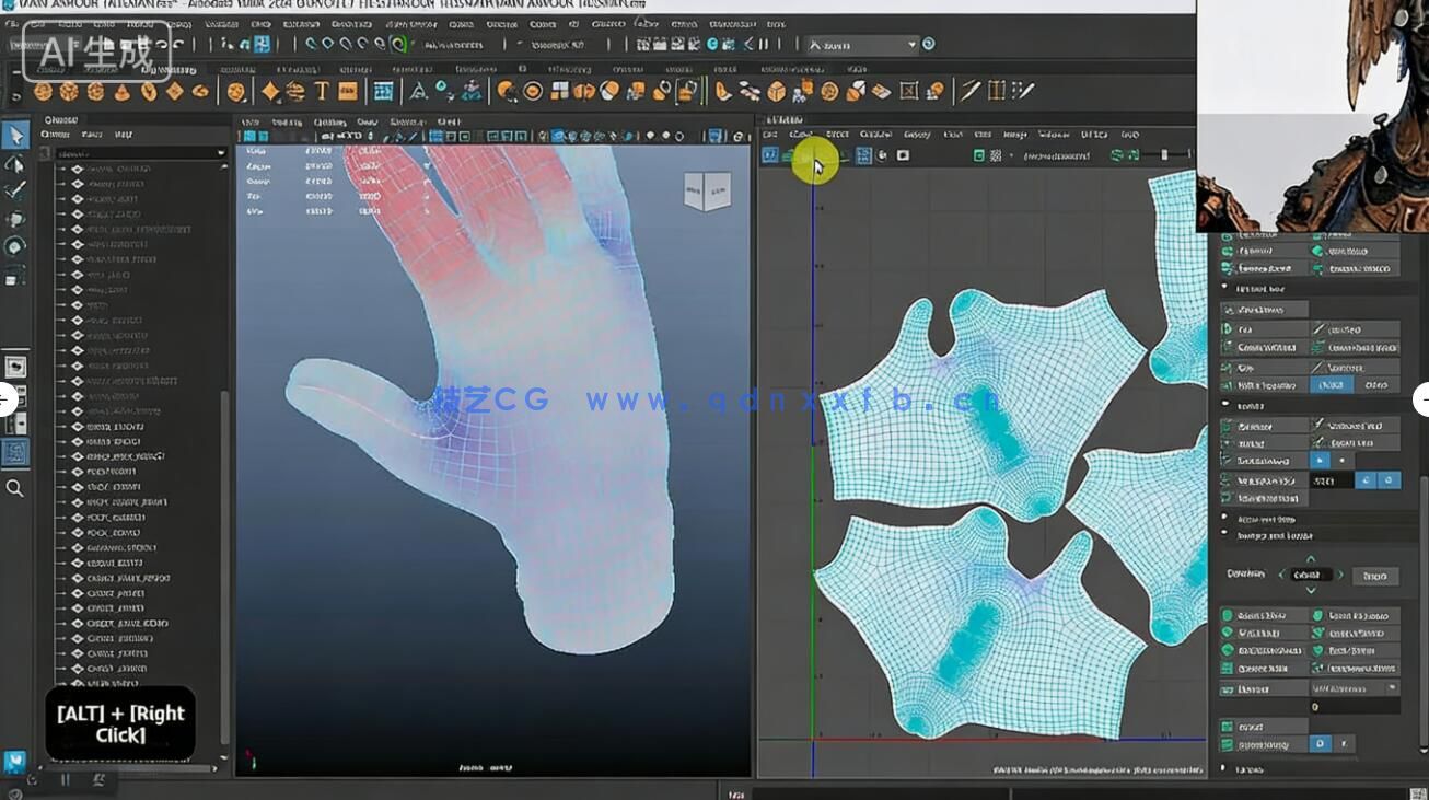 【中文字幕】ZBrush 3A级神话游戏角色硬表面雕刻建模全流程视频(图8)