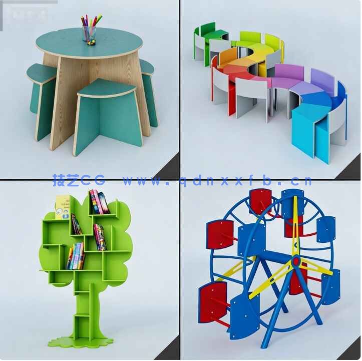 家具模型] 44组儿童玩具家具装饰相关3D模型合集 Evermotion Archmodels第244季(图8)