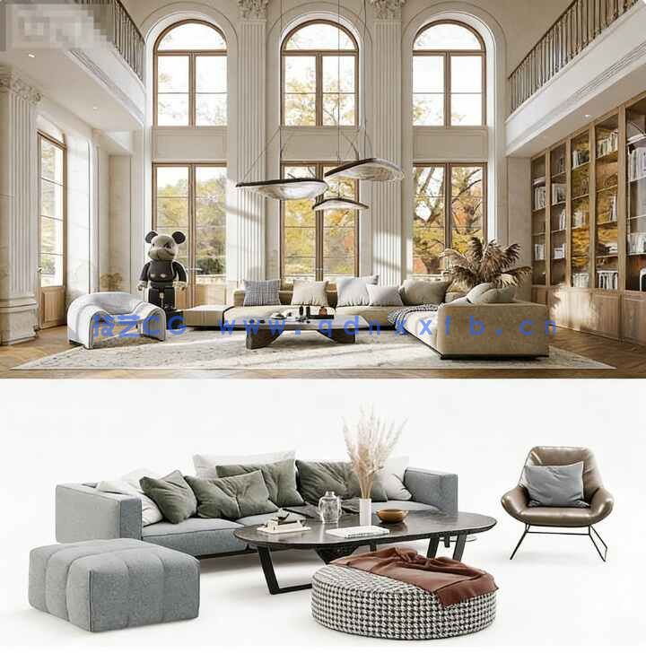 [家具模型] 200组高品质现代风格休闲时尚家居家具3D模型合集 Evermotion第219季(图1)