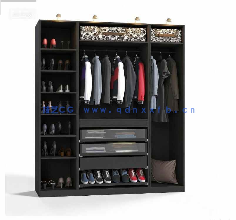 [家具模型] 12组现代风格服装鞋子帽子衣柜家具家装3D模型合集 Evermotion第277季(图4)