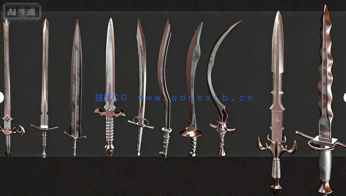 [武器道具] 50组炫酷刀剑游戏武器3D模型合集(图5)