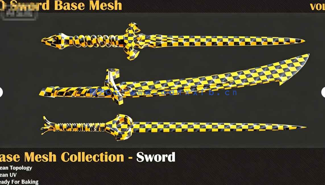 [武器道具] 50组炫酷刀剑游戏武器3D模型合集(图2)