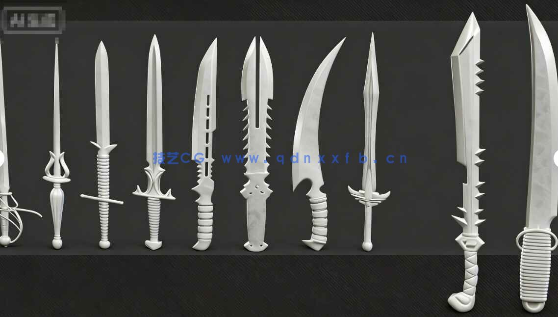 [武器道具] 50组炫酷刀剑游戏武器3D模型合集(图4)