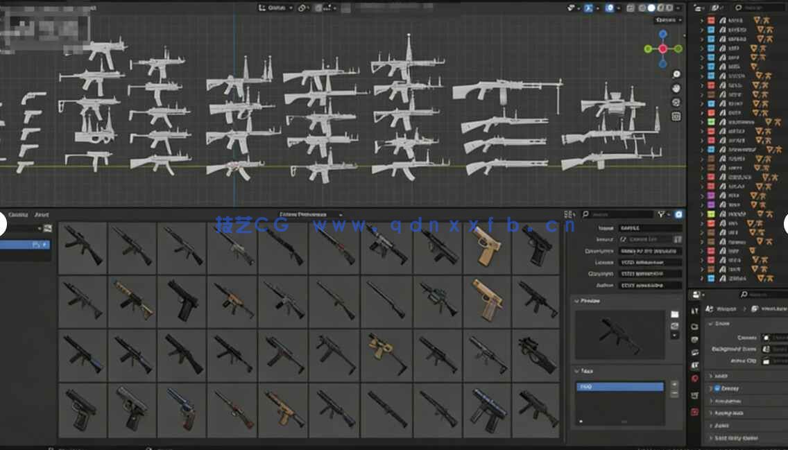 [武器道具] 40款《严阵以待》战术射击游戏武器3D模型合集(图5)