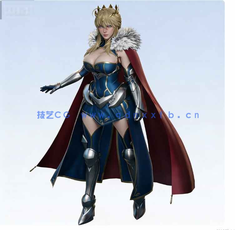 [独立角色] 阿尔托莉雅·潘德拉贡《Fate/stay night》游戏角色高质量3D模型(图3)