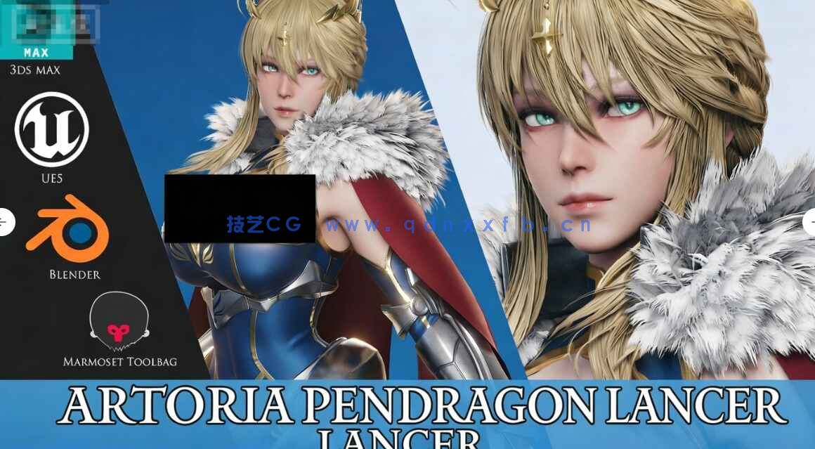 [独立角色] 阿尔托莉雅·潘德拉贡《Fate/stay night》游戏角色高质量3D模型(图1)