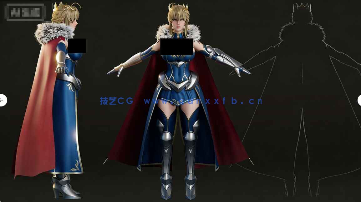 [独立角色] 阿尔托莉雅·潘德拉贡《Fate/stay night》游戏角色高质量3D模型(图7)