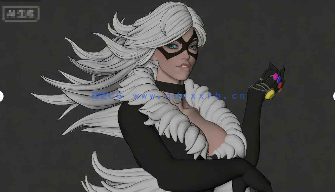 [独立角色] 猫女熟女恶魔战士游戏角色雕塑3D打印模型(图3)