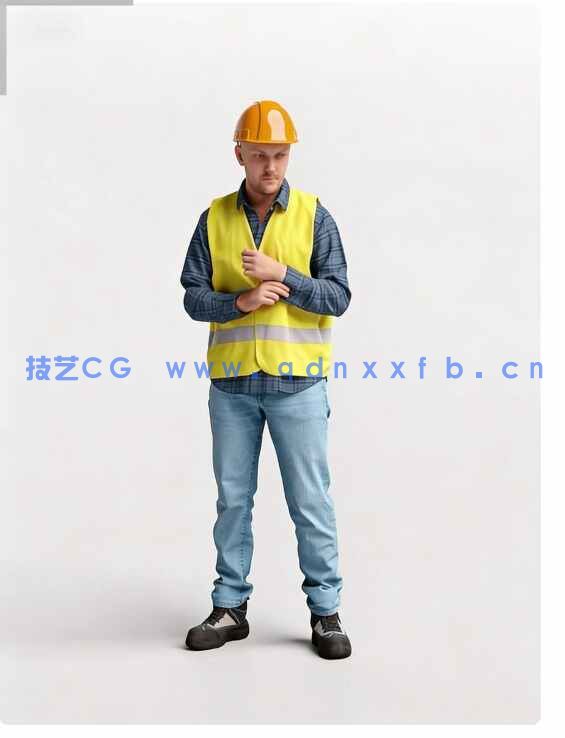 [独立角色] 工人施工现场工厂环境主题人物高品质3D模型素材合集(图6)