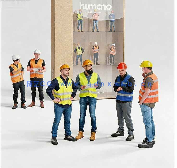 [独立角色] 工人施工现场工厂环境主题人物高品质3D模型素材合集(图1)