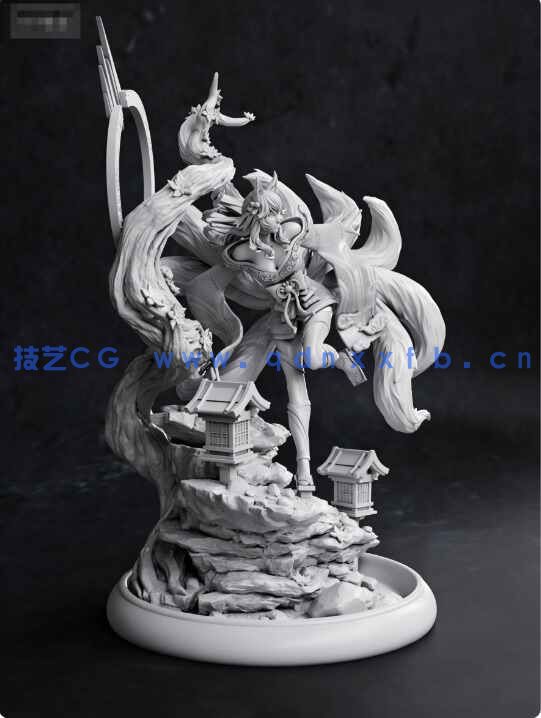 [独立角色] 九尾妖狐阿狸《英雄联盟》游戏角色雕塑雕刻3D模型(图8)