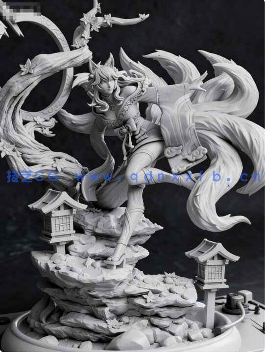 [独立角色] 九尾妖狐阿狸《英雄联盟》游戏角色雕塑雕刻3D模型(图7)