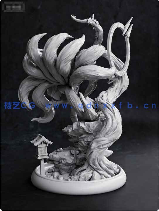 [独立角色] 九尾妖狐阿狸《英雄联盟》游戏角色雕塑雕刻3D模型(图6)