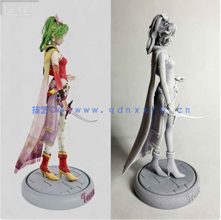 [独立角色] 蒂娜《最终幻想6》游戏角色雕塑3D打印模型(图4)