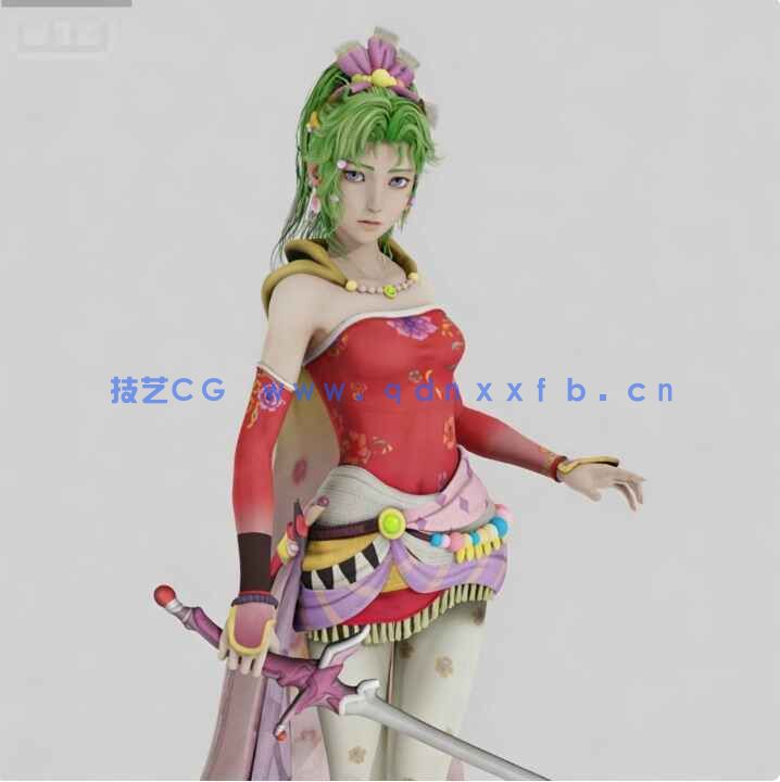 [独立角色] 蒂娜《最终幻想6》游戏角色雕塑3D打印模型(图1)