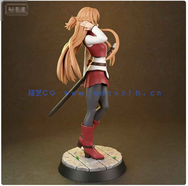 [独立角色] 结城明日奈《刀剑神域》动漫游戏角色雕塑3D打印模型(图3)