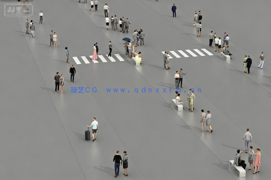 [独立角色] 1000组逼真各类姿势造型场景预制人群3D模型合集(图5)