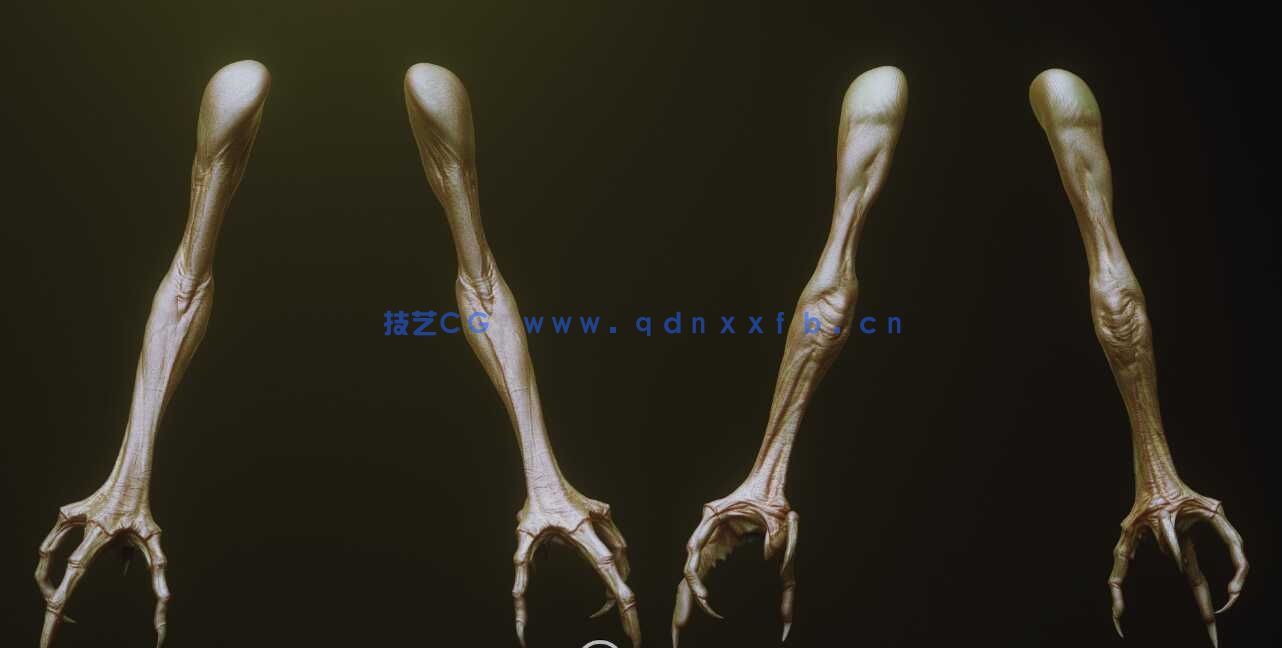 [独立角色] 33组怪物怪兽僵尸生物手臂Zbursh IMM笔刷和3D模型合集 附使用教程(图2)