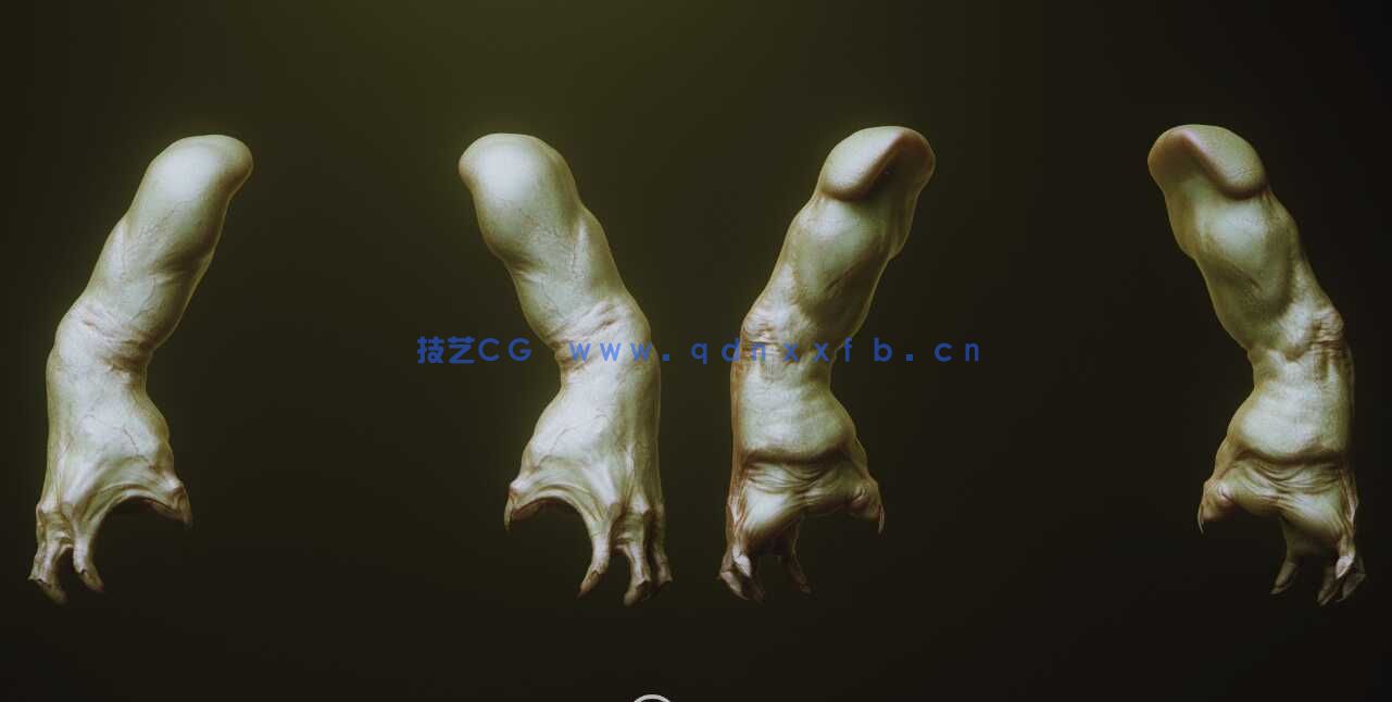 [独立角色] 33组怪物怪兽僵尸生物手臂Zbursh IMM笔刷和3D模型合集 附使用教程(图6)