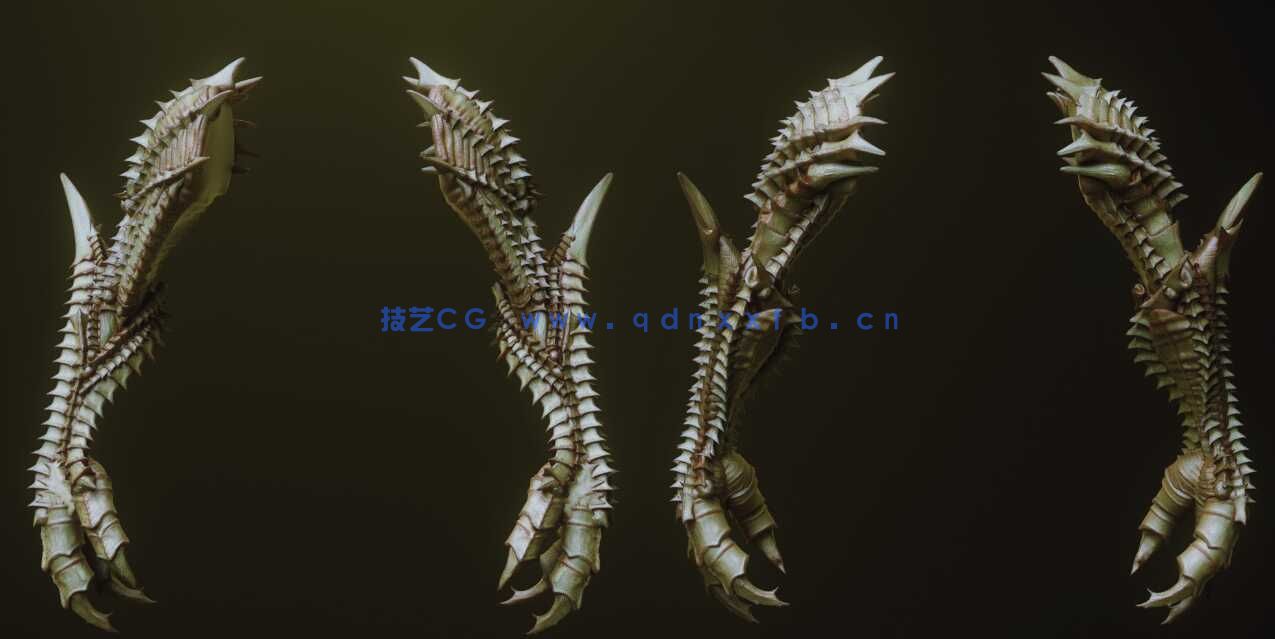 [独立角色] 33组怪物怪兽僵尸生物手臂Zbursh IMM笔刷和3D模型合集 附使用教程(图8)