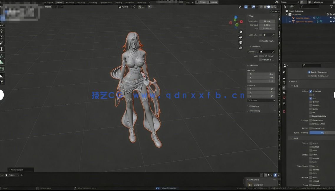 [独立角色] 皇家舞者概念艺术精美女性角色3D模型(图4)